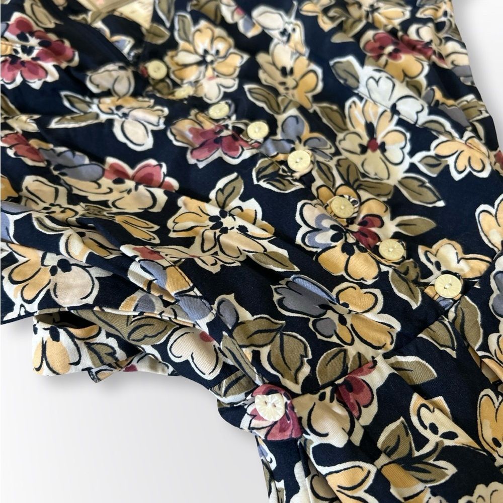 VTG 90s Blue Floral Cap Sleeve Button Front Maxi Dress, S Cottagecore Butter Mom - Picture 8 of 8